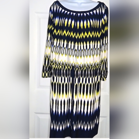 London Times Royal Blue &Gold Dress 14w - Picture 1 of 6